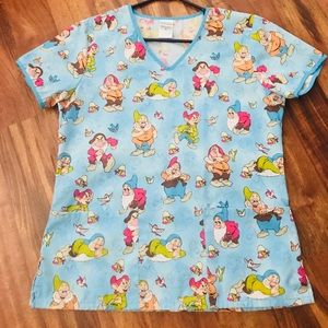 Disney brand scrub top